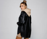 Veste longue en similicuir Essential